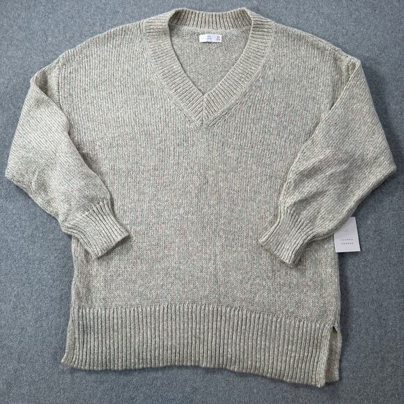 Lauren Conrad V-Neck Tunic Sweater Women's XXL Pastel Shimmer Knit Pullover New - Picture 1 of 9